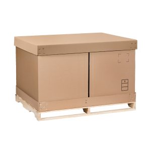 caja volumen: 2 cinturones, 2 tapas y tarima de madera fabrica de cajas corrugadas san pedro